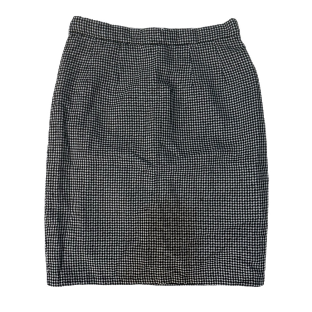Vtg Carlisle Black/White Cotton Houndstooth Print Pencil Skirt Size 2 Whimsigoth